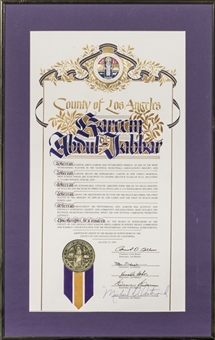 1989 County of Los Angeles Resolution of Congratulations Presented To Kareem Abdul-Jabbar (Abdul-Jabbar LOA)